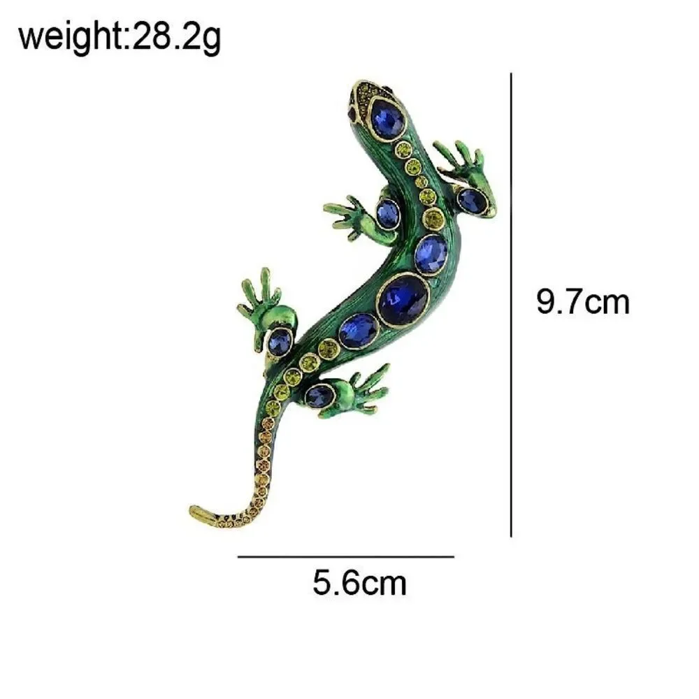 💎245💎 SPECTACULAR BIG CHAMELEON LIZARD‎ CRYSTAL BROOCH PIN